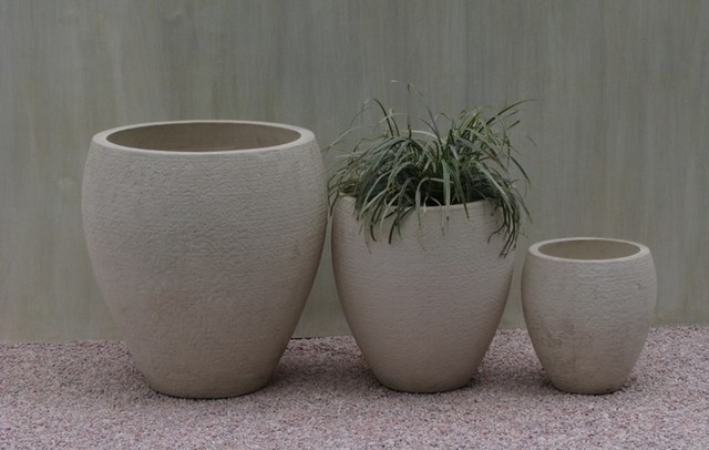 Amazing light concrete pot for home and garden rustic