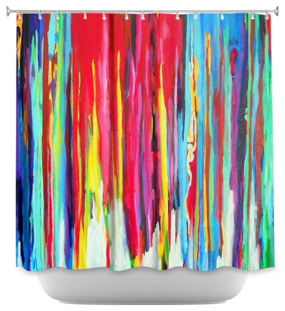 Shower Curtain Artistic Neon Abstract Modern Shower Curtains by DiaNoche