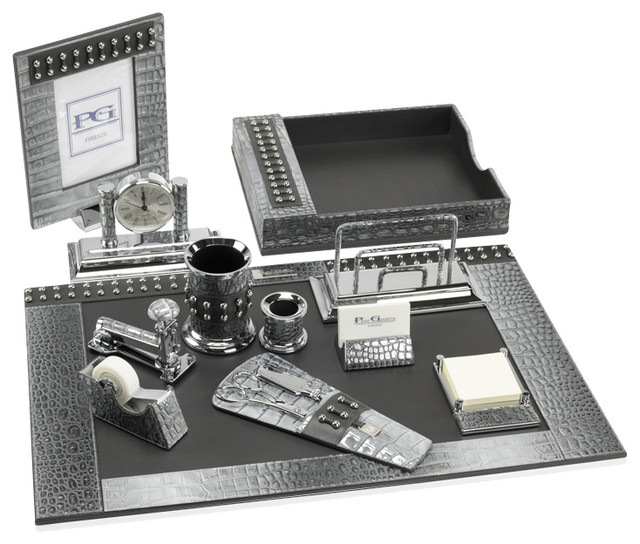 silver desk accessories