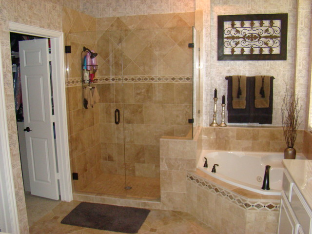 Honed Travertine - mediterranean - bathroom - dallas - by Design ...