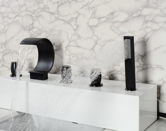 widespread bathroom bathtub faucet oil rubbed bronze modern-bathtub-faucets