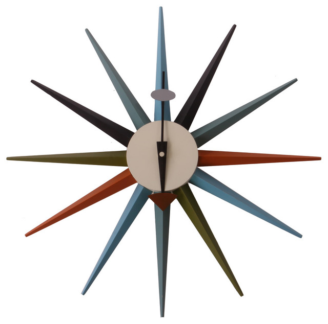 Replica Nelson Sunburst Clock by Unknown Matt Blatt Modern