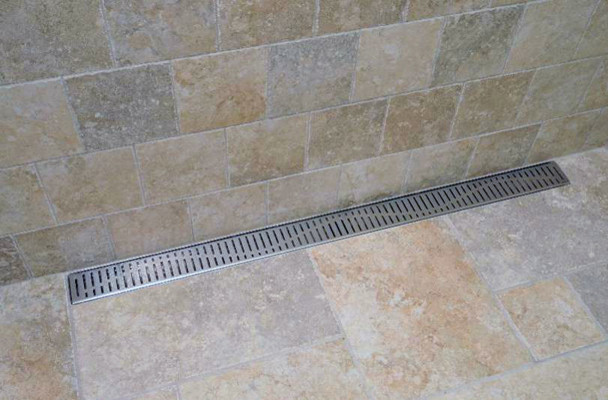 Linear Shower Drain - Quartz by Aco Linear Drain - Contemporary