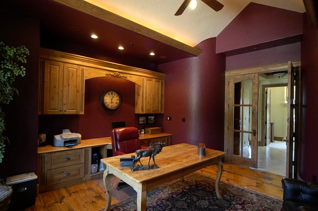 French Country Mountain House traditional home office