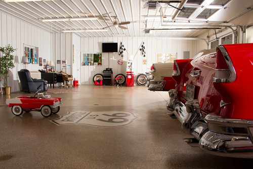Garage workshop in a new garage