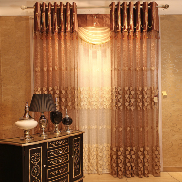 Customized Curtains in Coffee Color midcentury-curtains