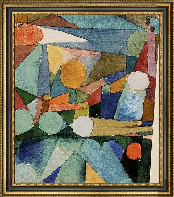 Paul Klee Colour Shapes 16" x 20" Framed Premium Canvas Print