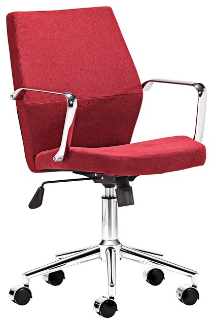 Zuo Holt Collection Low Back Red Office Chair - contemporary ...