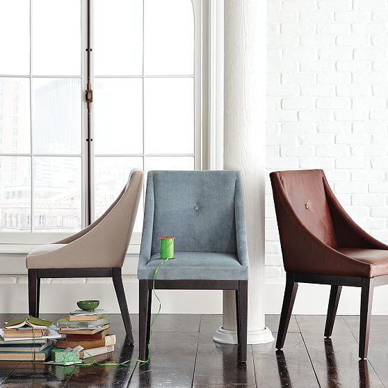 Curved Upholstered Chair | west elm - Contemporary - Dining Chairs - by