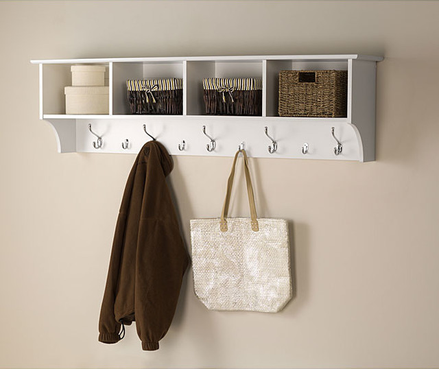 Winslow White 60-inch Wide Hanging Entryway Shelf contemporary-display 
