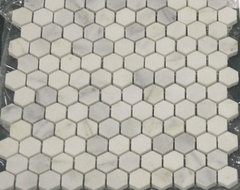 Carrara Marble Hexagon Mosaic Tile traditional tile