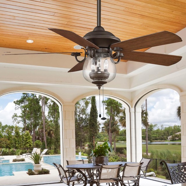 ... Outdoor Cloche Glass Ceiling Fan - Ceiling Fans - by Shades of Light