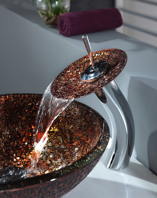 Clear and Simple Glass Sink & Faucet Combinations by Kraus contemporary-bathroom-faucets-and-showerheads