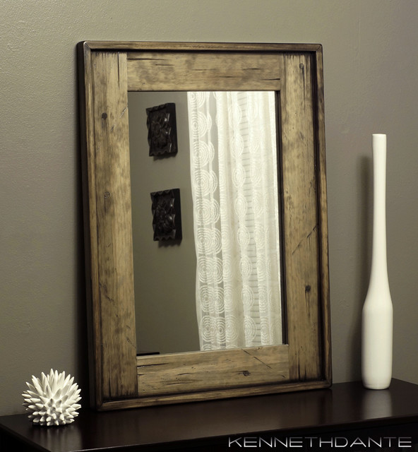 Wood Framed Mirrors Rustic Wall Mirrors milwaukee by Woodworks