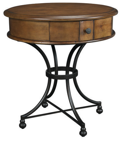 Hammary Siena Round Storage End Table - Traditional - Side Tables And