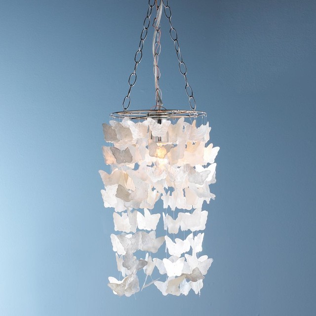 Pearl Capiz Butterfly Curtain Pendant Light Pendant Lighting by
