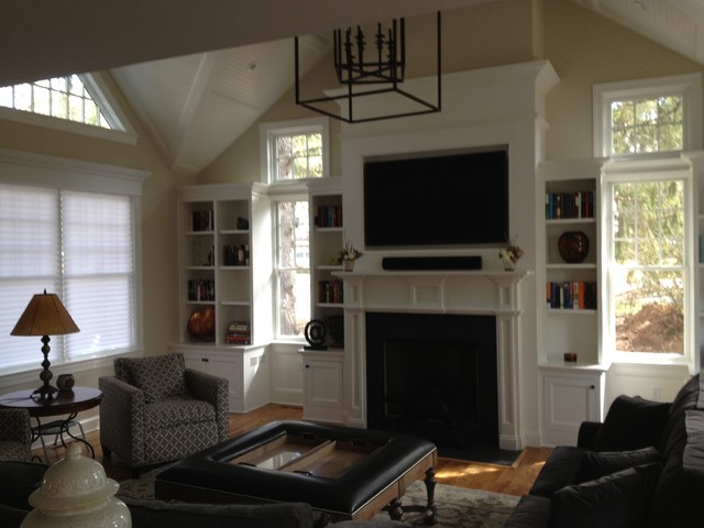 Fire surround & built ins traditional family room