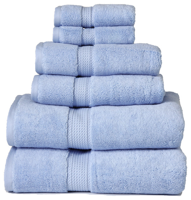 Luxurious Egyptian Cotton 900 Gram 6Piece Light Blue Towel Set