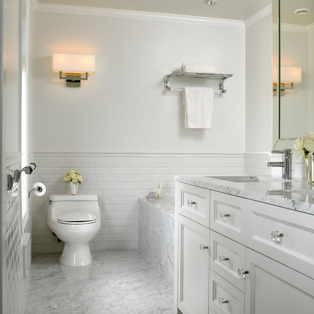 White Marble Bathroom - Traditional - Bathroom - other metro - by The