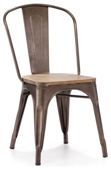Elio Chair- Steel & Wood industrial-living-room-chairs