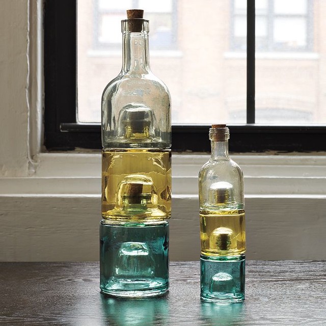 Recycled Glass Stacking Bottles Contemporary Storage And Organization By West Elm