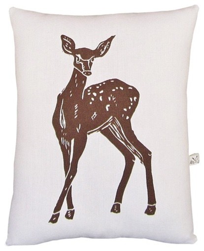 Deer Block Print Squillow Accent Pillow - Modern - Decorative Pillows - by AllModern