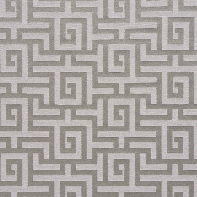 Silver Grey Shiny Geometric Luxurious Faux Silk Upholstery Fabric By