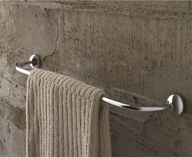 12 Inch Polished Chrome Curved Towel Bar Contemporary Towel Bars