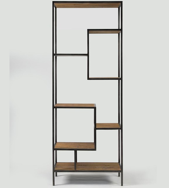  Wood and Iron Bookcase 84" - Rustic - Bookcases - new york - by Zin