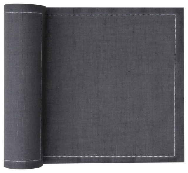 Linen Placemat, Intense Grey Contemporary Placemats by MYdrap Inc