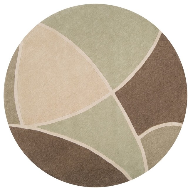 Surya Contemporary Cosmopolitan Sage Green Coffee Bean 8'x8' Round Area