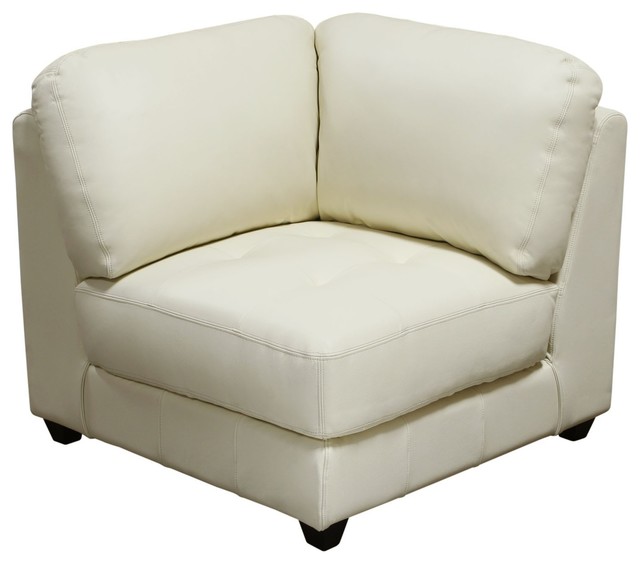 Diamond Sofa Zen All Leather Tufted Seat Square Corner Chair