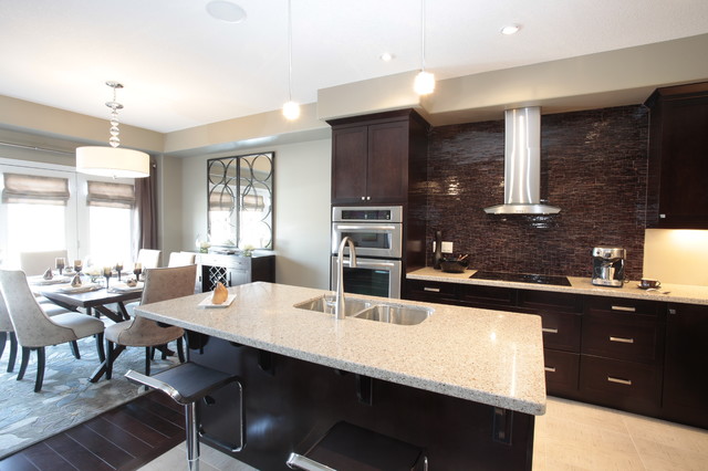 Model Home Kitchen and Dining Room Combination - modern - kitchen ...