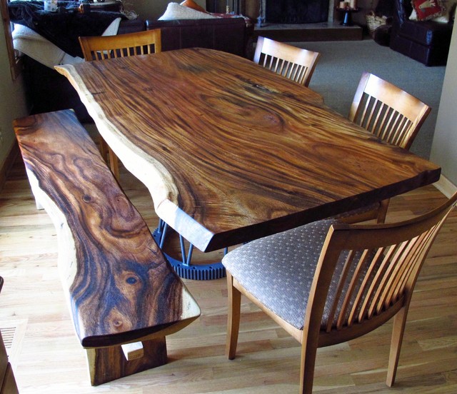 handcrafted wood kitchen tables Natural Wood Slab Dining Table | 640 x 552