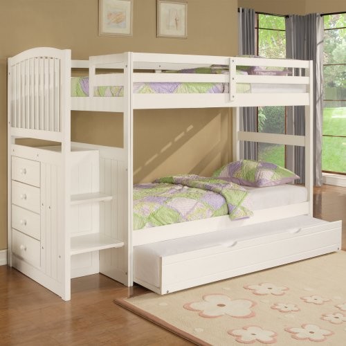 Angelica Twin over Twin Bunk Bed with Storage Stairs - traditional ...