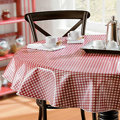 table oilcloth tablecloth linens round contemporary gingham dining