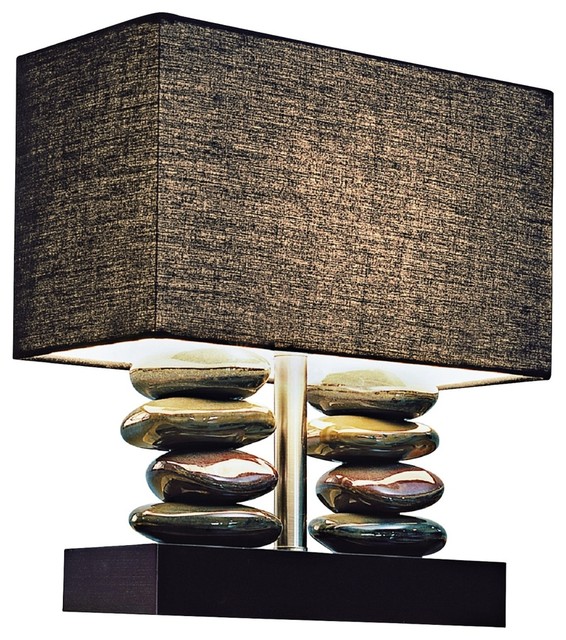 Alcova Dual Stacked Stone Ceramic Table Lamp Contemporary Table Lamps