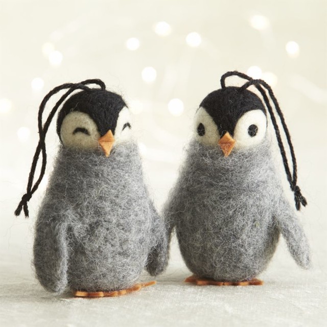 wooly penguin ornaments contemporary christmas wooly penguin ornaments contemporary christmas