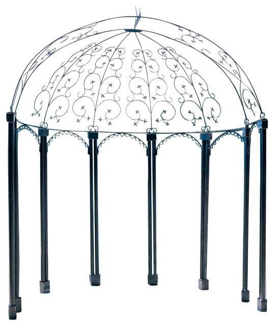Euphony Half Circle Dome Iron Pavilion w Decorative Florets