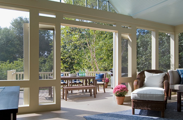 Sunroom and deck, Wayne, Pennsylvania traditional-porch