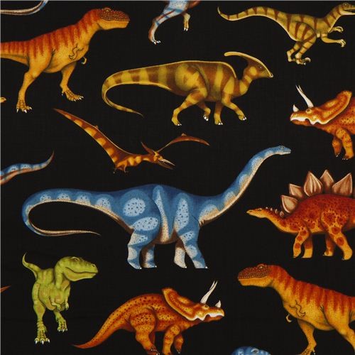 black dinosaur fabric for boys by Timeless Treasures - Fabric - by 