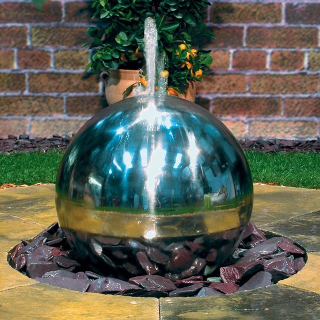 Exotic Water Designs Sphere Fountain Contemporary Outdoor Fountains