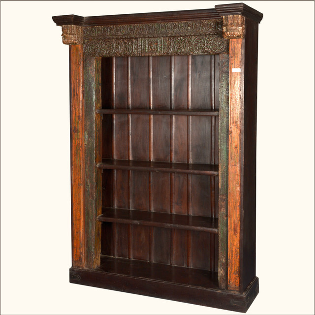 Reclaimed Wood 4-Shelf Open Display Bookcase - Victorian - Bookcases 