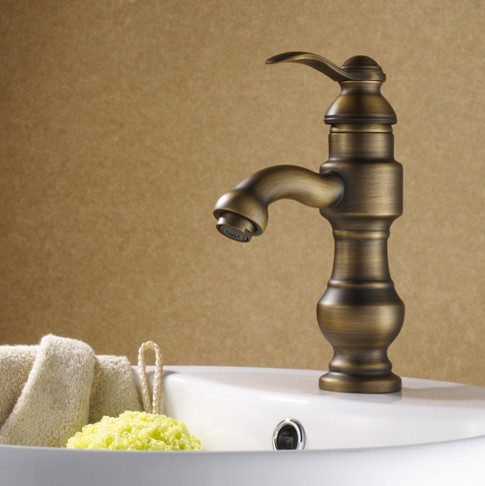 ... Single Handle Antique Brass Bathroom Faucet modern-bathroom-faucets