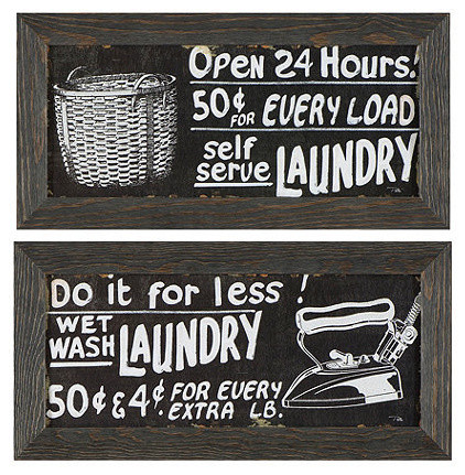 Set of 2 Vintage Laundry Framed Art - traditional - artwork - by 