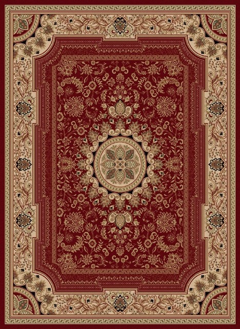 European Sensation 7'10"x10'3" Rectangle Red Area Rug traditional-rugs
