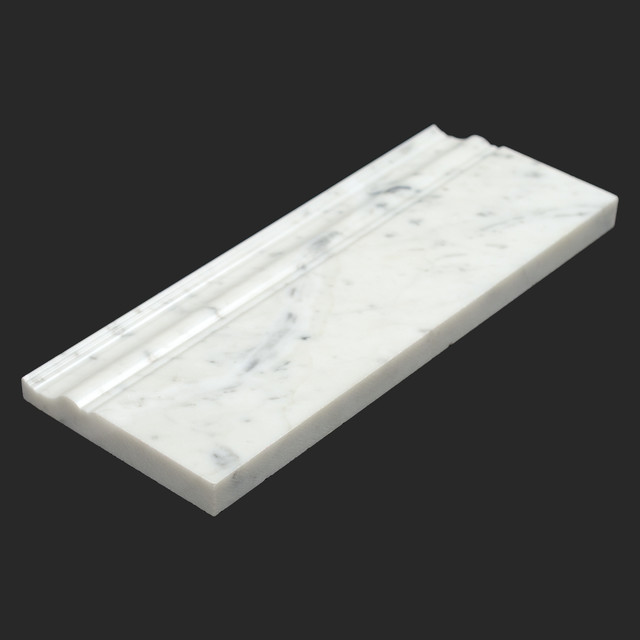 Bianco Carrara White Marble Carrera Base Moulding Modern Accent