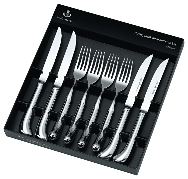 Wilkie Brothers Stirling Steak Knife and Fork 8 Piece Set Steak