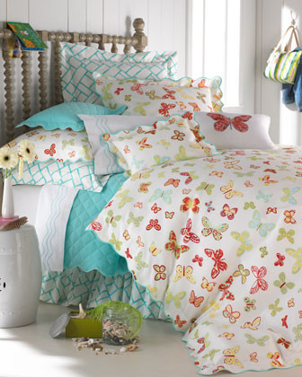 Matouk Butterfly Bed Linens Twin Sheet Set - traditional - kids ...