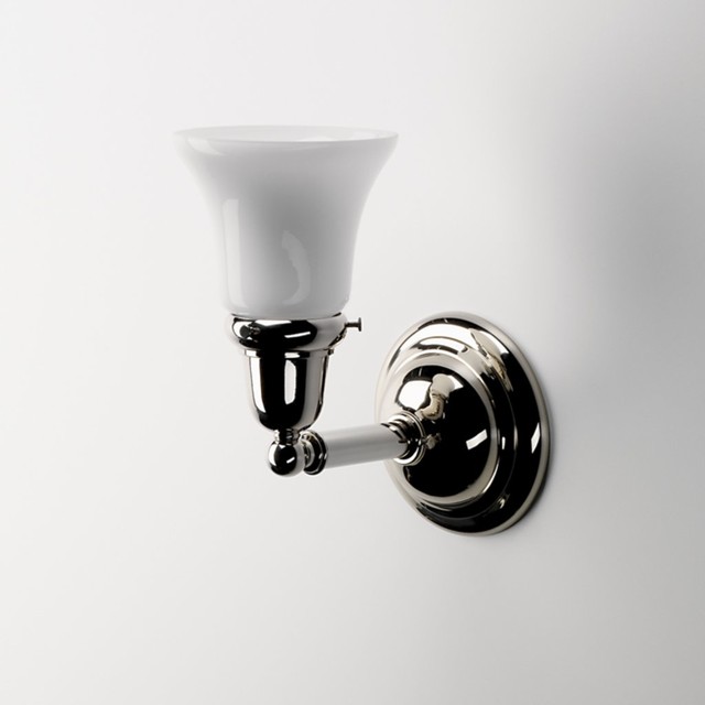 Wall Mounted Single Arm Sconce with Cone Glass Shade - traditional ...